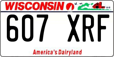WI license plate 607XRF