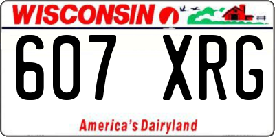 WI license plate 607XRG