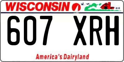 WI license plate 607XRH