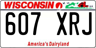 WI license plate 607XRJ