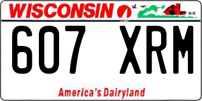 WI license plate 607XRM