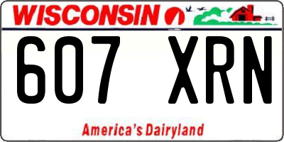 WI license plate 607XRN
