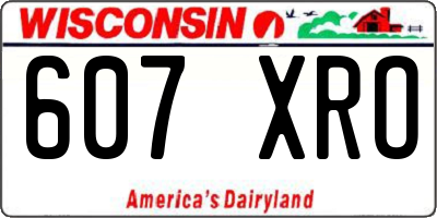 WI license plate 607XRO