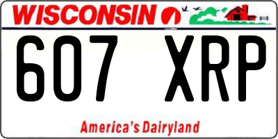WI license plate 607XRP