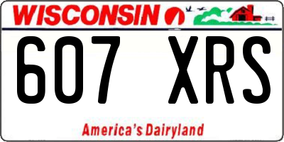 WI license plate 607XRS