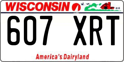 WI license plate 607XRT