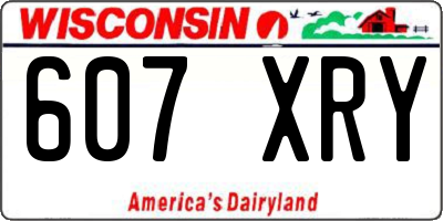 WI license plate 607XRY