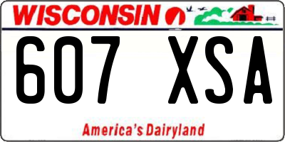 WI license plate 607XSA