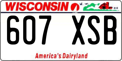 WI license plate 607XSB