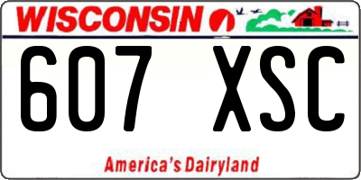 WI license plate 607XSC