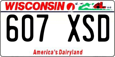 WI license plate 607XSD