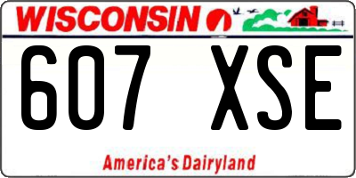 WI license plate 607XSE