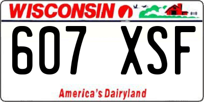 WI license plate 607XSF