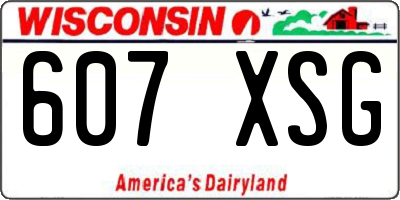 WI license plate 607XSG