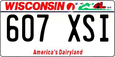WI license plate 607XSI