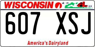 WI license plate 607XSJ