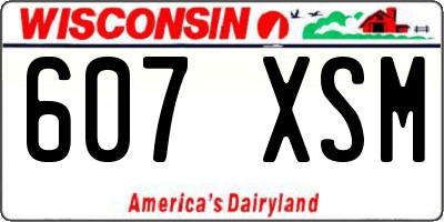 WI license plate 607XSM