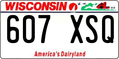 WI license plate 607XSQ