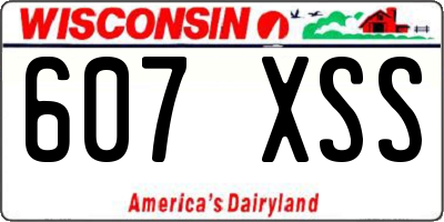 WI license plate 607XSS