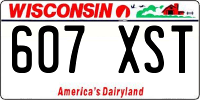 WI license plate 607XST