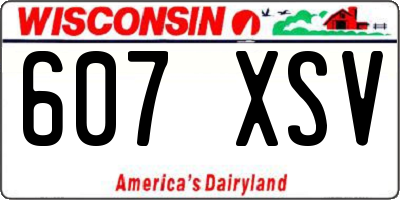 WI license plate 607XSV