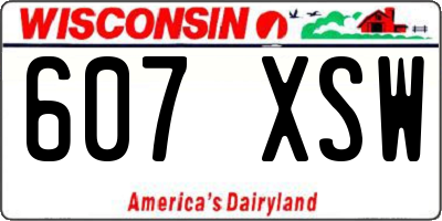 WI license plate 607XSW