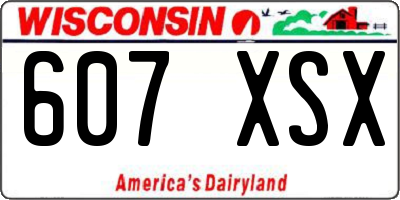 WI license plate 607XSX