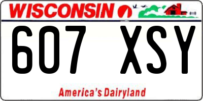 WI license plate 607XSY