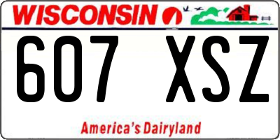 WI license plate 607XSZ