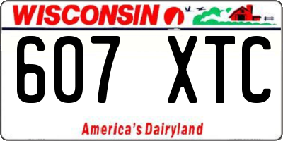 WI license plate 607XTC