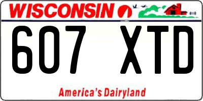 WI license plate 607XTD
