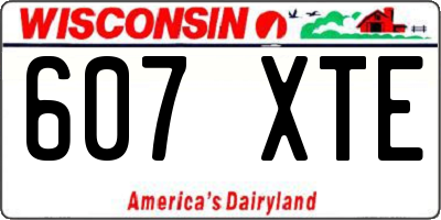 WI license plate 607XTE