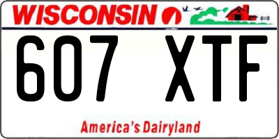 WI license plate 607XTF