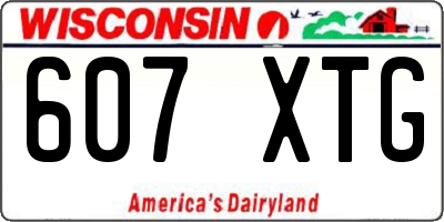 WI license plate 607XTG