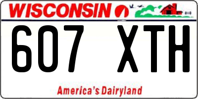 WI license plate 607XTH