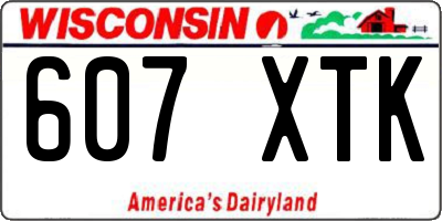 WI license plate 607XTK