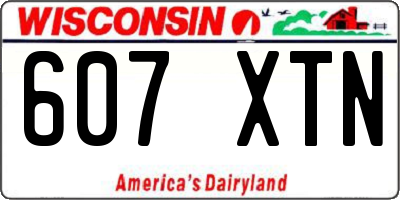 WI license plate 607XTN