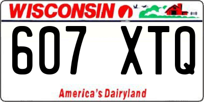 WI license plate 607XTQ