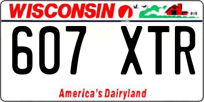 WI license plate 607XTR