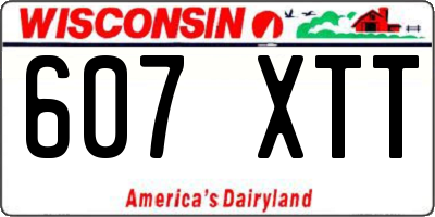 WI license plate 607XTT