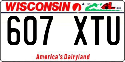 WI license plate 607XTU