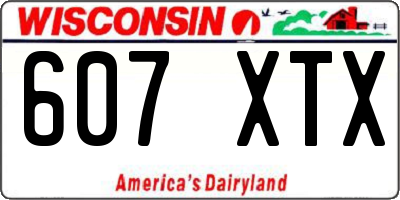 WI license plate 607XTX