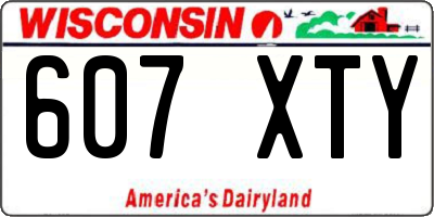WI license plate 607XTY