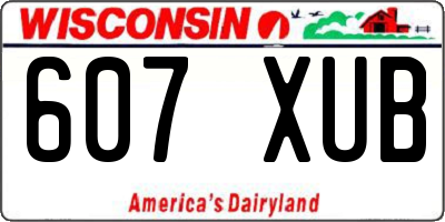 WI license plate 607XUB