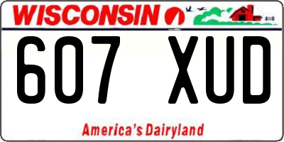 WI license plate 607XUD