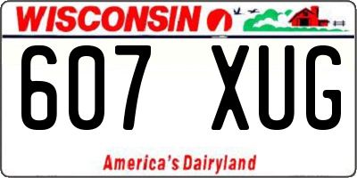 WI license plate 607XUG