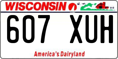 WI license plate 607XUH