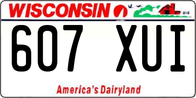WI license plate 607XUI