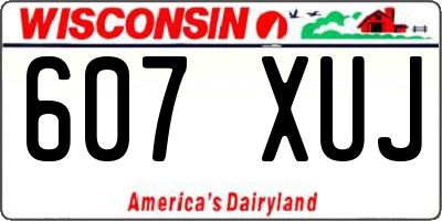WI license plate 607XUJ