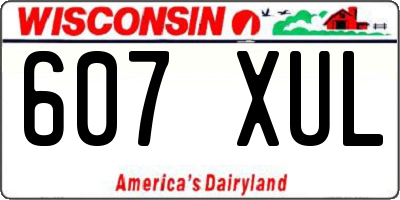 WI license plate 607XUL